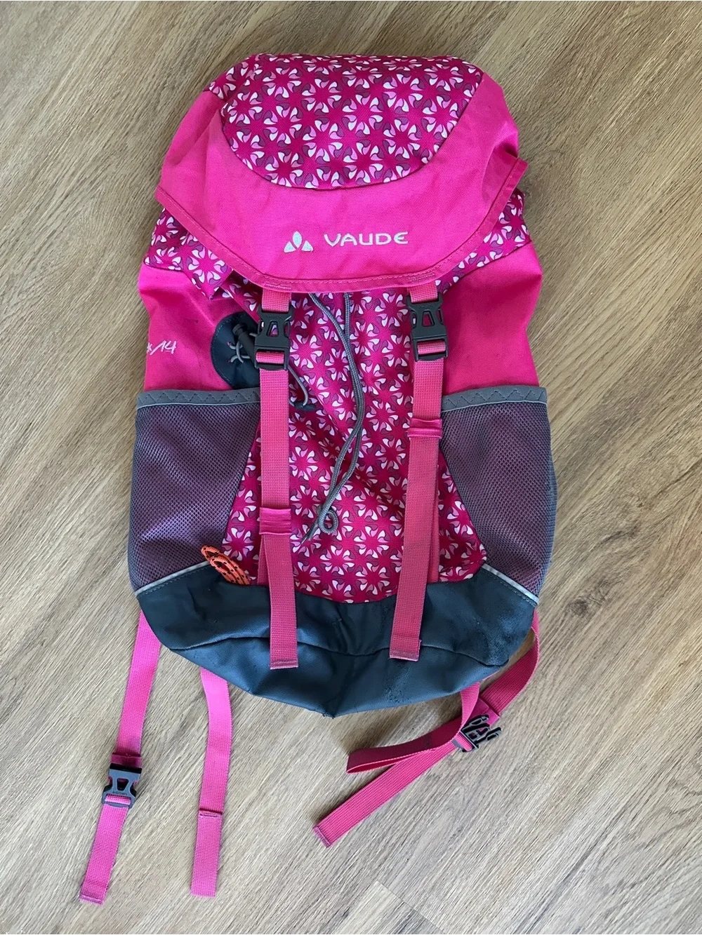 VAUDE 🌸 Puck 14 Kids Hiking Backpack – Pink + Rain Cover